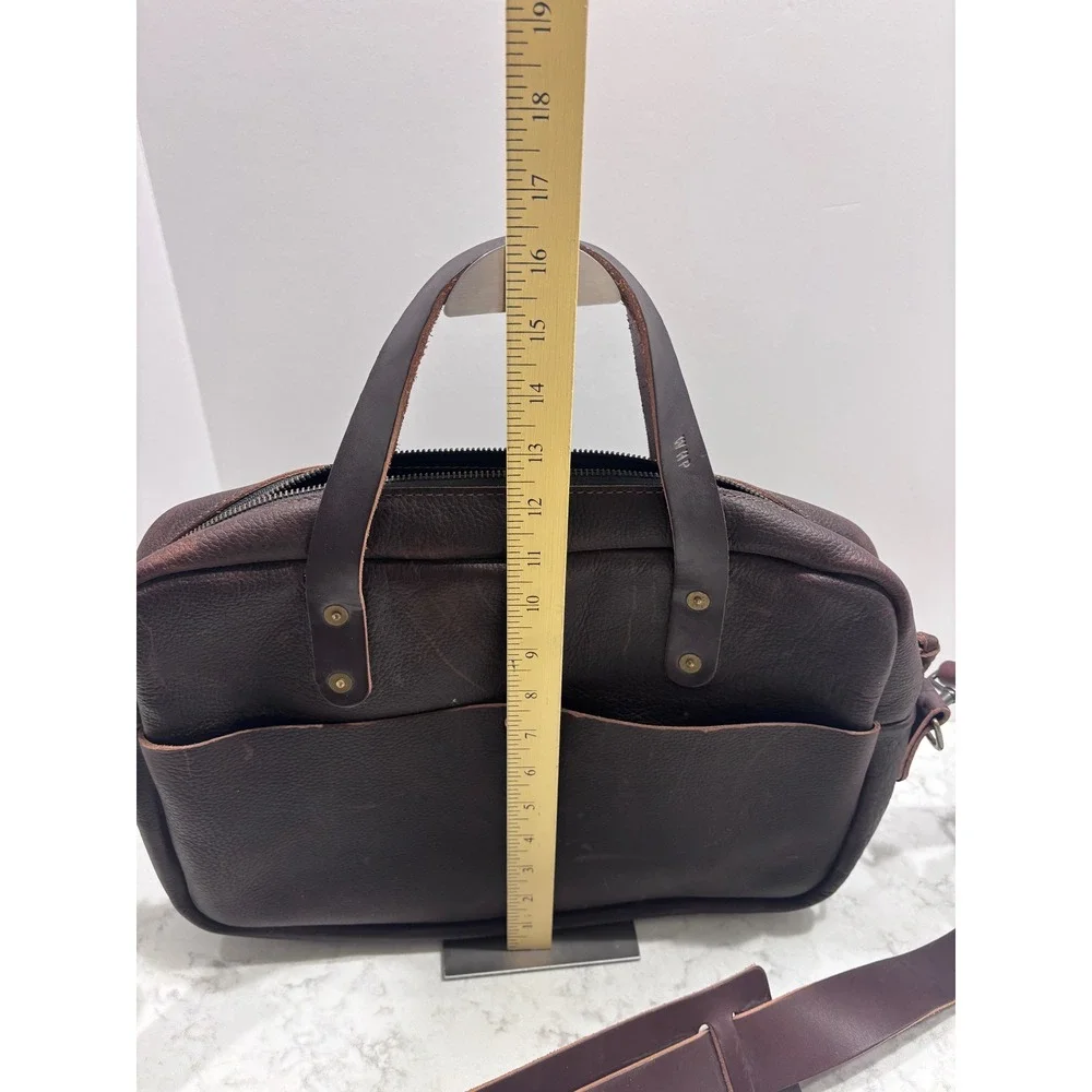 Go Forth Goods Martin Leather Briefcase Dark Brown Handmade Laptop Messenger Bag